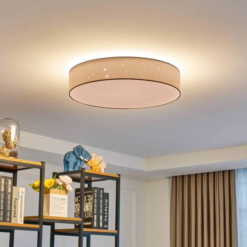 Lindby LED-Deckenlampe Ellamina, Ø 60 cm, weiß, Textil von LINDBY