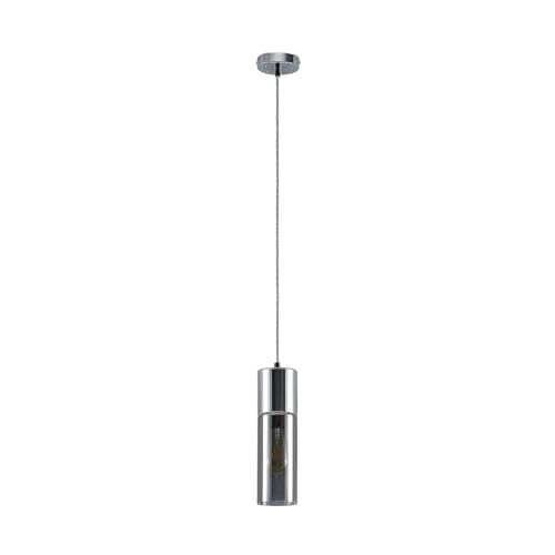 Lindby Esstisch Pendelleuchte 1flammig, Hängeleuchte Glas Metall, Hängelampe Rauchgrau 1x E27 max. 25W, ohne Leuchtmittel, Wohnzimmer, Glasleuchte von Lindby