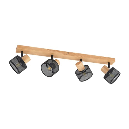 Lindby Evinora Deckenstrahler Deckenlampe Deko Deckenlicht E14 Aus Holz 4 Flg9 B-Ware von Lindby
