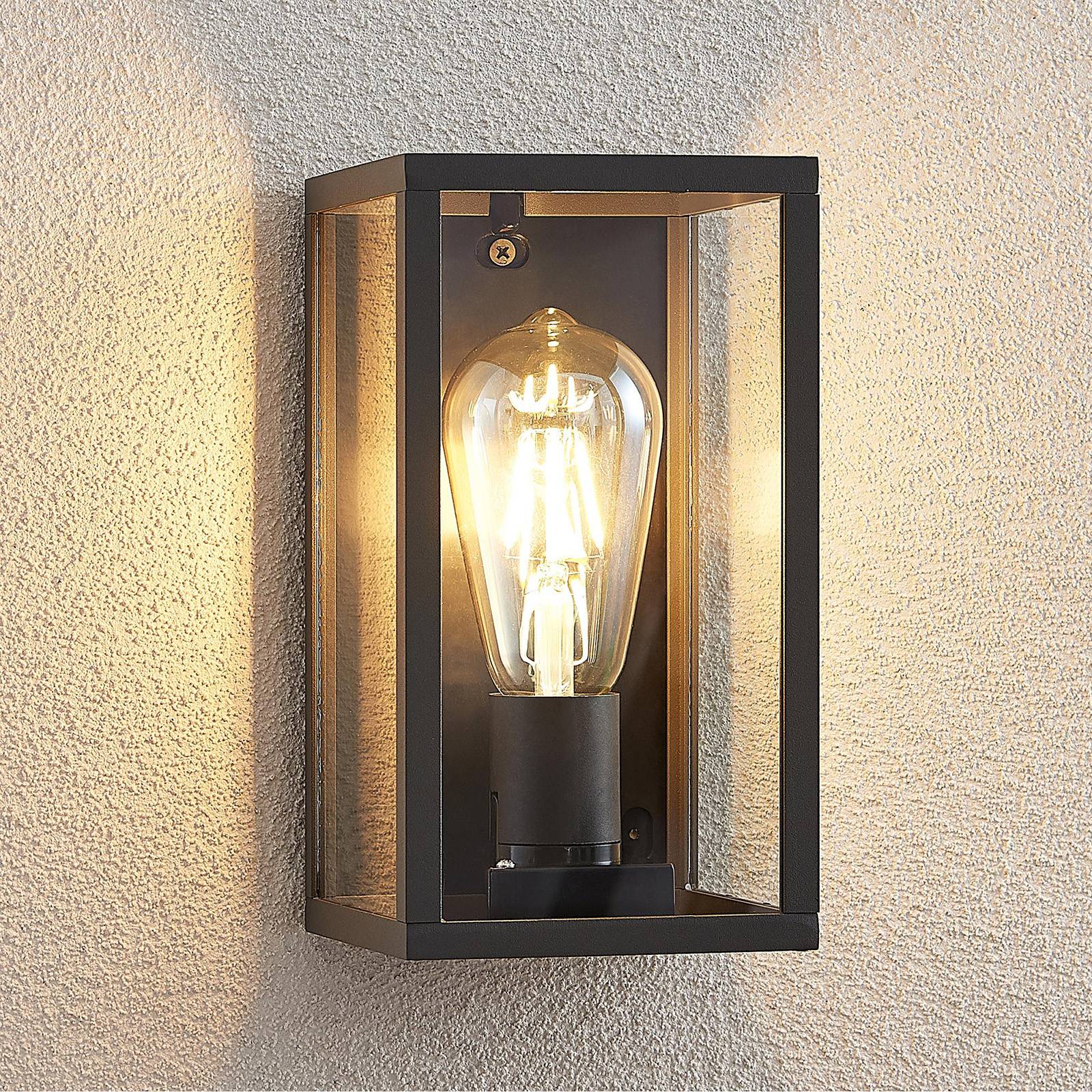 Lindby Außenwandlampe Filimon, anthrazit, 22 cm, IP44, E27 von LINDBY