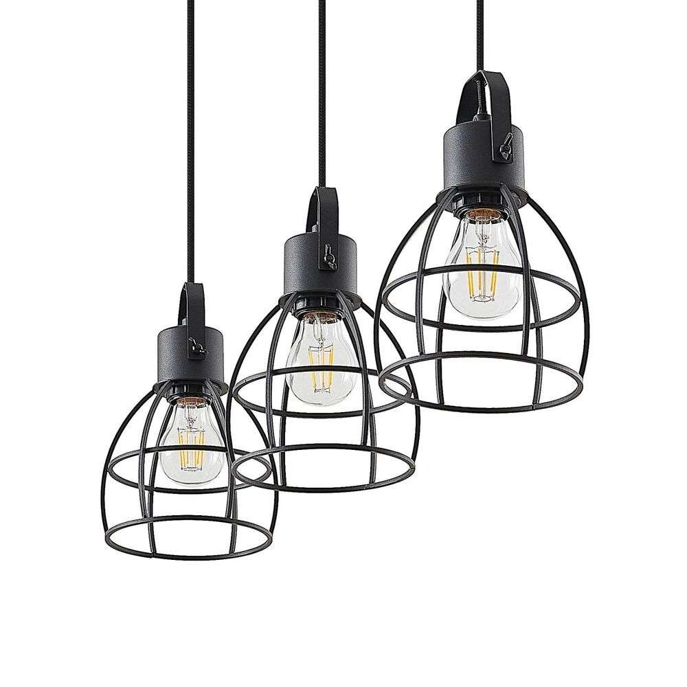 Lindby - Flintos 3 Pendelleuchte Black Lindby von Lindby