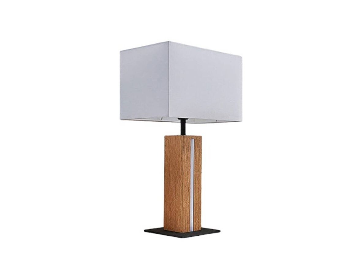 Lindby - Garry Square Tischleuchte White/Wood Lindby von Lindby