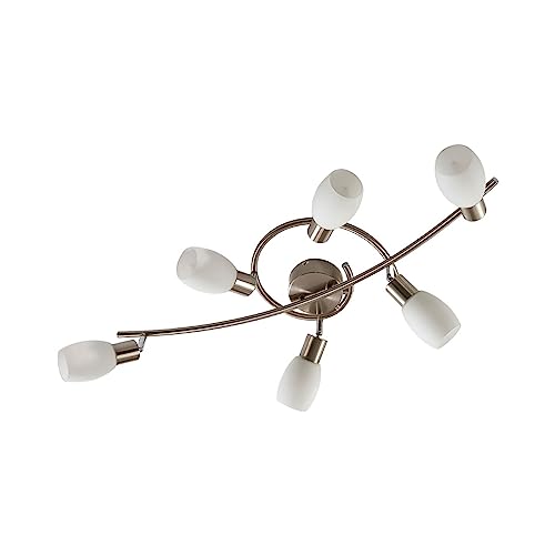 Lindby Glas Deckenlampe, Deckenstrahler drehbar und schwenkbar Deckenleuchte 6x E14 ohne Leuchtmittel Wohnzimmerlampe Küchenlampe Strahler Spot Lindby Glas Deckenlampe, Deckenstrahler drehbar und schwenkbar Deckenleuchte 6x E14 ohne Leuchtmittel Wohnzimmerlampe Küchenlampe Strahler Spot von Lindby