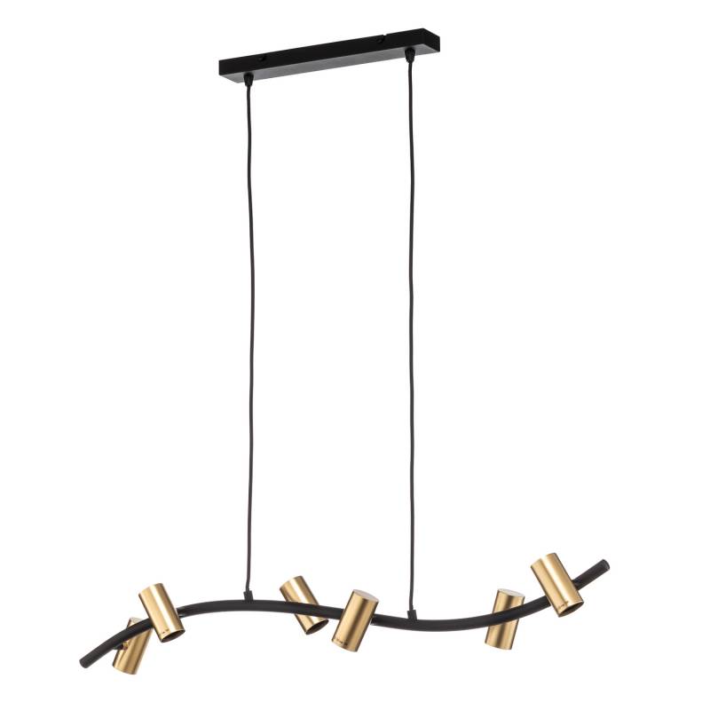 Lindby Hängeleuchte Anito Schwarz/Gold Metall 100cm E27 Deckenleuchte Lampe S39 B-Ware von Lindby