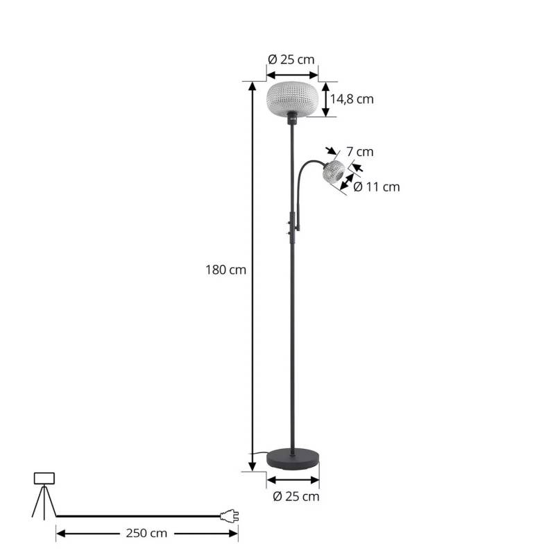 Lindby Hängeleuchte Hildur 118 Cm Rauchgrau Glas Deckenlampe Lampe Leuchte Spot B-Ware von Lindby