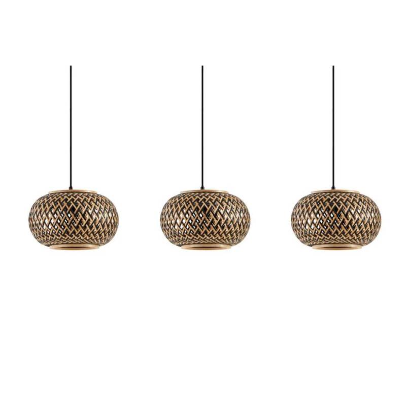 Lindby Hängeleuchte Nerys Schwarz Bambus 1.120 Cm Hängelampe Lampe Leuchte Spot B-Ware von Lindby