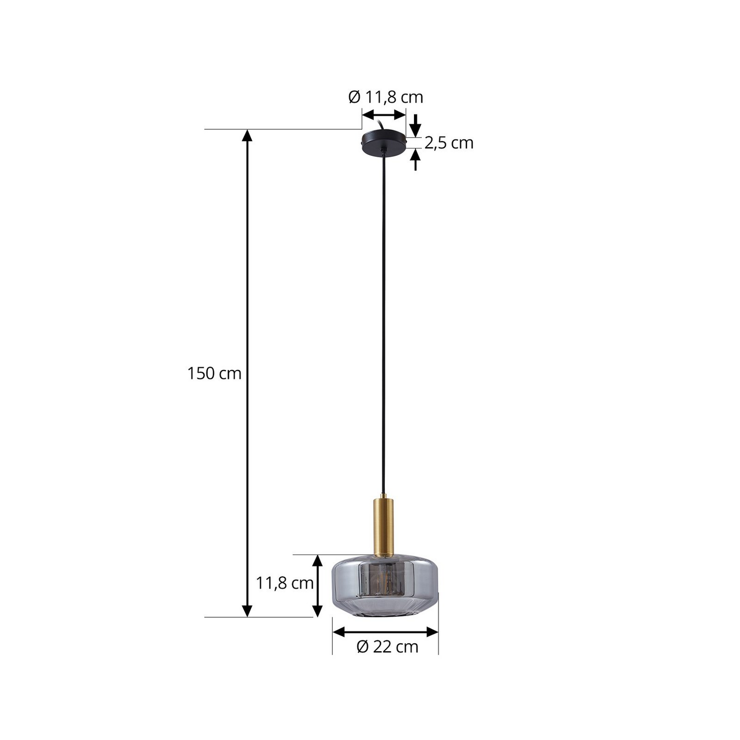 Lindby Hängeleuchte Pendellampe Lampe Glas Rauchgrau 22cm Hildur Leuchte Spot B-Ware Lindby Hängeleuchte Pendellampe Lampe Glas Rauchgrau 22cm Hildur Leuchte Spot B-Ware von Lindby