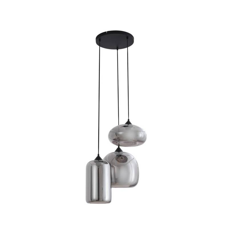 Lindby Hängeleuchte Pendelleuchte Marla Glas Rauchgrau 50 Cm Rondell Lampe Spot B-Ware von Lindby