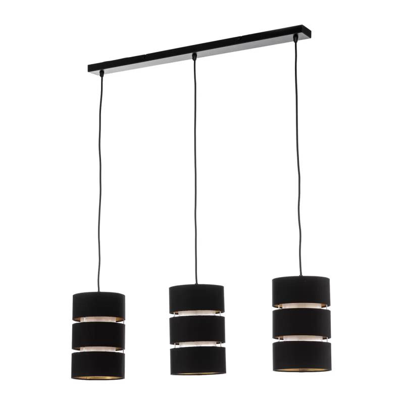 Lindby Hängeleuchte Tsomo 950 Cm 3 Flammig Schwarz Stoff Hängelampe Lampe Spot B-Ware von Lindby