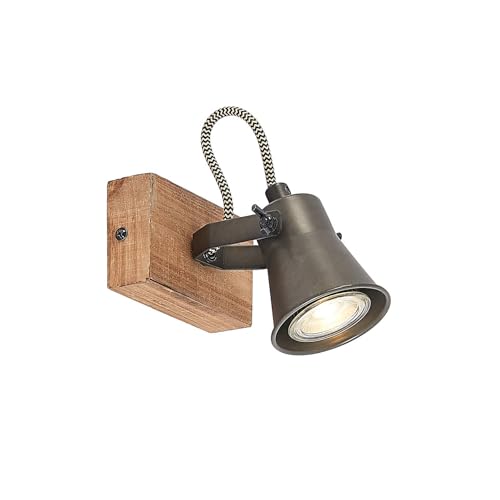 Lindby Halogen-Strahler 'Grandesa' (Retro, Vintage, Antik) aus Holz u.a. für Wohnzimmer & Esszimmer (1 flammig, GU10) - Deckenleuchte, Deckenspot, Spot, Lampe, Deckenlamoe, Wohnzimmerlampe von Lindby