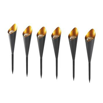 Lindby Jalf Led Solarlampe Sockelleuchte Sockellampe Leuchte 6er Set Dunkelgrau B-Ware von Lindby
