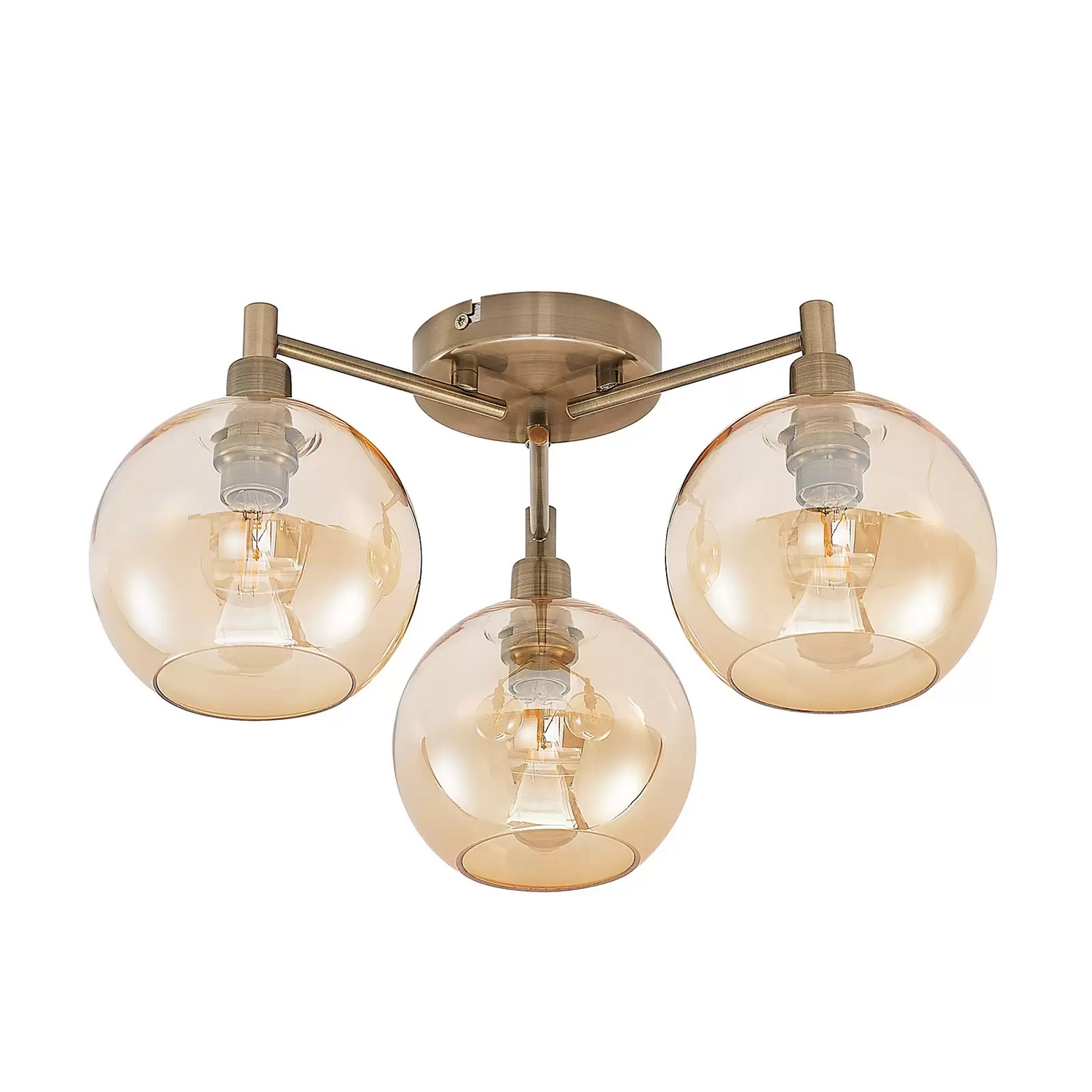 Lindby Jemissa Deckenlampe 3 Flammig Amber Deckenlicht Lampe Leuchte Spot Li923 B-Ware von Lindby