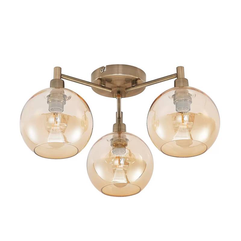 Lindby Jemissa Deckenlampe 3 Flammig Amber Deckenlicht Lampe Leuchte Spot Li923 B-Ware von Lindby