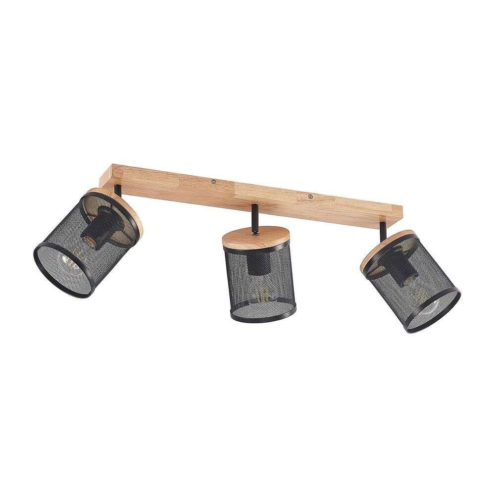 Lindby - Kiriya 3 Deckenleuchte Black/Wood Lindby von Lindby