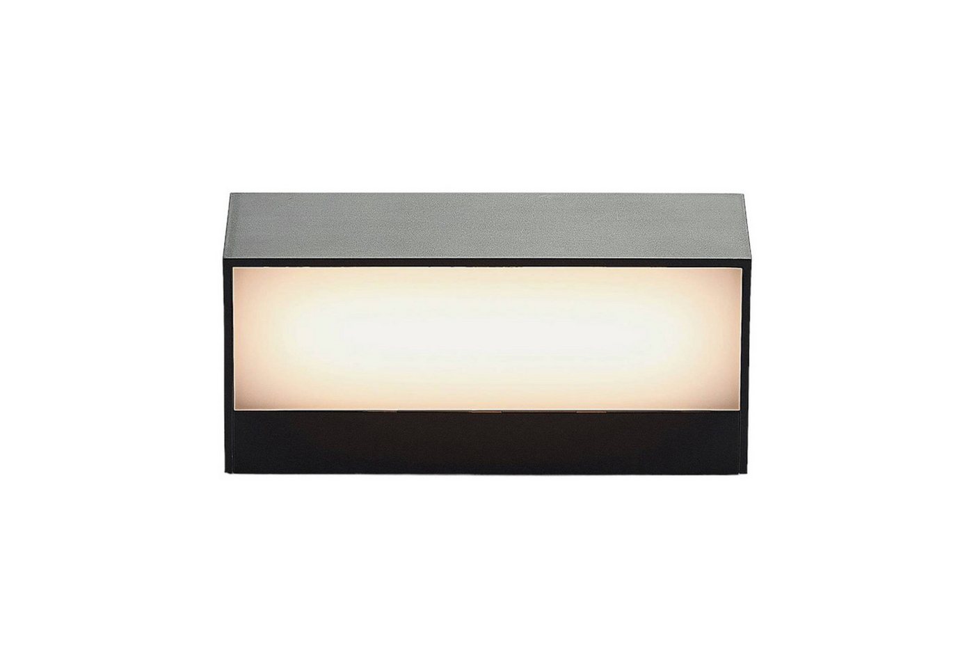 Lindby LED Außen-Wandleuchte Nienke, LED-Leuchtmittel fest verbaut, warmweiß, Modern, Polycarbonat, ABS, dunkelgrau (RAL 7024), weiß, 1 flammig von Lindby