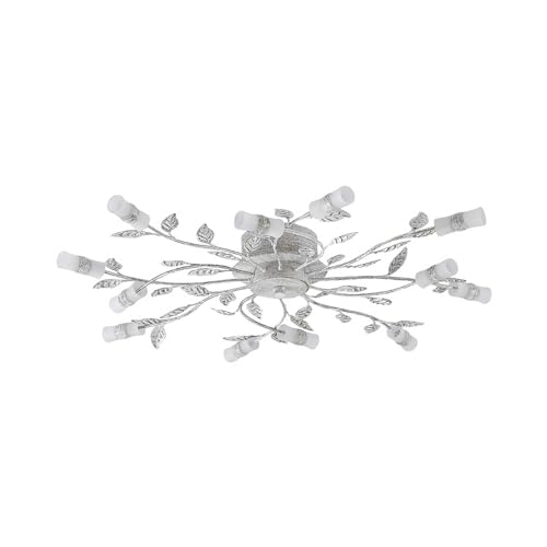 Lindby LED Deckenleuchte 'Bolonia' (Landhaus, Vintage, Rustikal) in Weiß aus Metall u.a. für Wohnzimmer & Esszimmer (12 flammig,) - Lampe, LED-Deckenlampe, Deckenlampe, Wohnzimmerlampe von Lindby