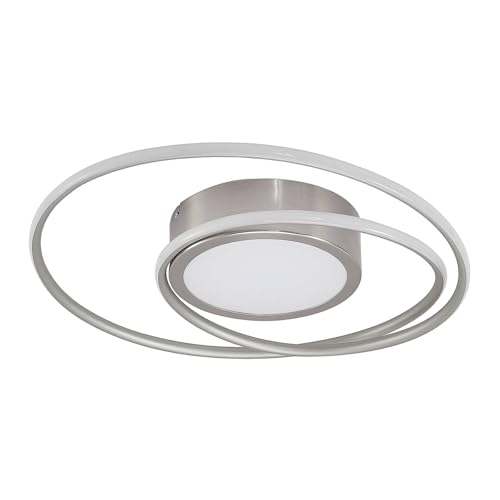 Lindby LED Deckenleuchte 'Bovia' dimmbar mit Fernbedienung (Modern) in Alu aus Aluminium u.a. für Wohnzimmer & Esszimmer (1 flammig,) - Lampe, LED-Deckenlampe, Deckenlampe, Wohnzimmerlampe von Lindby