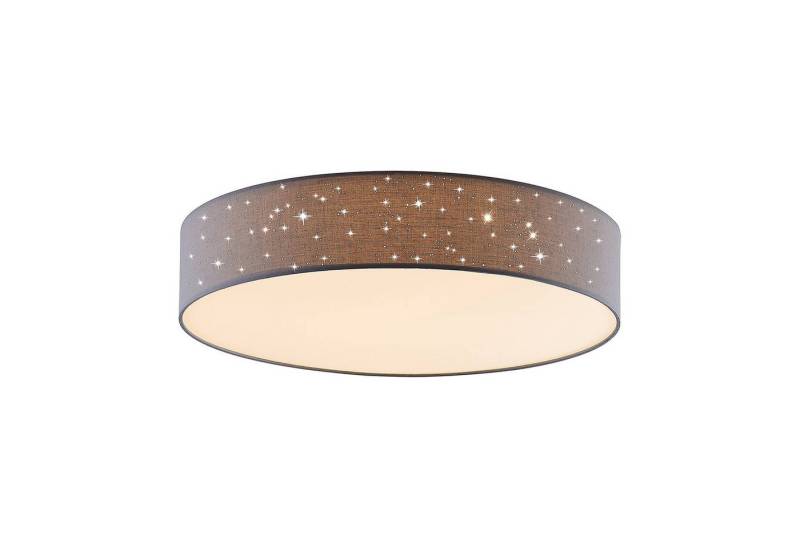 Lindby LED Deckenleuchte Ellamina, dimmbar, LED-Leuchtmittel fest verbaut, Farbwechsel warmweiß / tageslicht, Modern, Metall, Kunststoff, Textil, hellgrau, 1 flammig, inkl. von Lindby