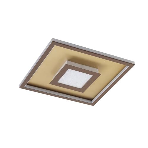Lindby LED Deckenleuchte 'Pekela' dimmbar mit Fernbedienung (Modern) in Gold/Messing aus Aluminium u.a. für Wohnzimmer & Esszimmer (1 flammig,) - Lampe, LED-Deckenlampe, Deckenlampe von Lindby