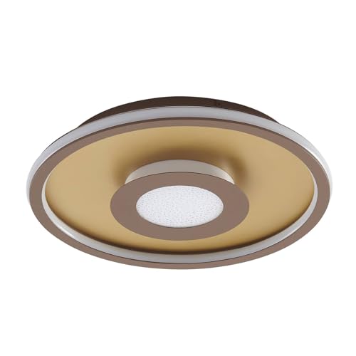 Lindby LED Deckenleuchte 'Pekela' dimmbar mit Fernbedienung (Modern) in Gold/Messing aus Aluminium u.a. für Wohnzimmer & Esszimmer (1 flammig,) - Lampe, LED-Deckenlampe, Deckenlampe von Lindby