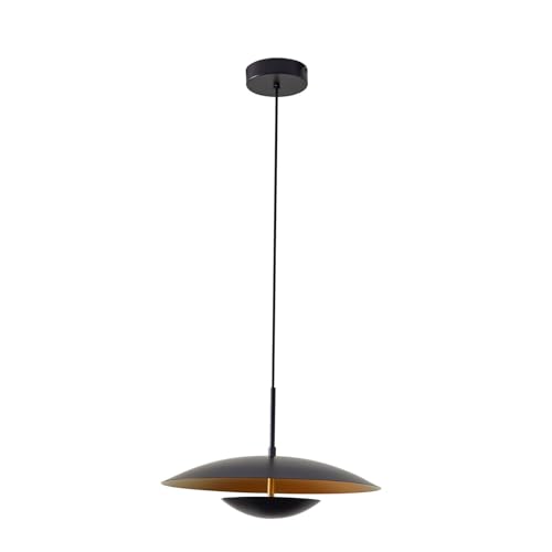 Lindby LED Esstisch Pendelleuchte, LED Hängeleuchte Metall schwarz gold, Hängelampe 11,4W LED, Hängelampe Wohnzimmer, Esszimmerlampe, Esstischlampe von Lindby