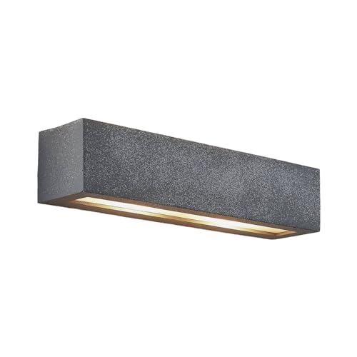 Lindby Beton Wandleuchte, Wandlampe Innen 'Nellie' (Modern) in Alu aus Beton, u.a. für Wohnzimmer & Esszimmer (2 flammig, G9) - Wandstrahler, Wandbeleuchtung Schlafzimmer/Wohnzimmer, Licht nach oben von Lindby