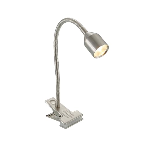 Lindby LED Klemmleuchte Djamila (Modern) in Alu aus Metall (1 flammig,) - Tischlampe Tischleuchte Leselampe Nachttischlampe Arbeitszimmerleuchte von Lindby