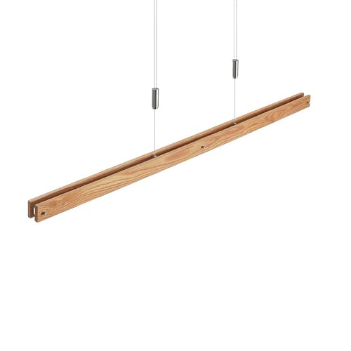 Lindby LED Pendelleuchte 'Alimara' dimmbar (Modern) aus Metall u.a. für Wohnzimmer & Esszimmer (1 flammig,) - Holz Hängeleuchte, Esstischlampe, Hängelampe, Hängeleuchte, Wohnzimmerlampe von Lindby