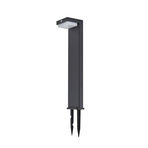 Lindby LED Solarleuchten Eleazar dimmbar mit Bewegungsmelder (spritzwassergeschützt (Modern) in Schwarz aus Aluminium (1 flammig,) - Solarlampe Solarleuchte Garten von Lindby