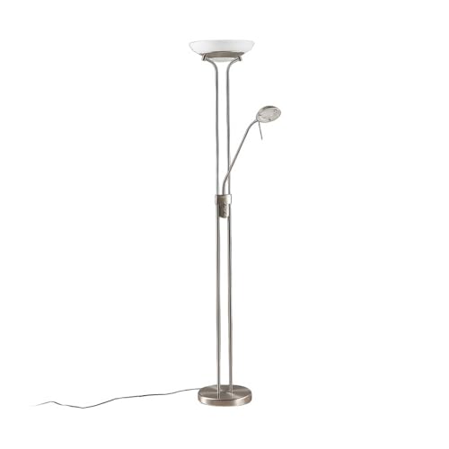 Lindby LED Stehlampe 'Yveta' dimmbar (Modern) in Alu aus Metall u.a. für Wohnzimmer & Esszimmer (1 flammig,) - Wohnzimmerlampe, Stehleuchte, Floor Lamp, Deckenfluter, Standleuchte, Wohnzimmerlampe von Lindby