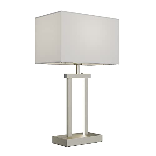 Lindby LED Tischlampe dimmbar, Tischleuchte Stoffschirm weiß, Nachttischlampe 2 Lichtquellen, Schlafzimmerlampe, Wohnzimmerlampe, Nachttischleuchte von Lindby