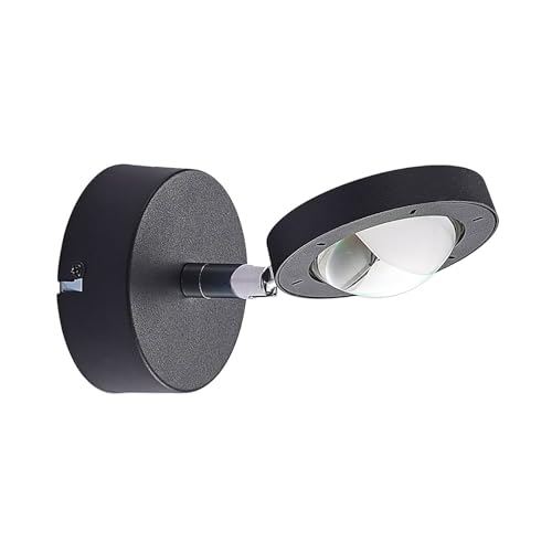 Lindby LED Wandleuchte, Wandlampe Innen 'Edonita' (Modern) in Schwarz aus Metall u.a. für Wohnzimmer & Esszimmer (1 flammig,) - Wandstrahler, Wandbeleuchtung Schlafzimmer/Wohnzimmer von Lindby