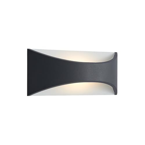 Lindby LED Wandleuchte außen 'Mathea' (Modern) in Schwarz aus Aluminium (1 flammig,) - LED-Außenwandleuchten Wandlampe, Led Außenlampe, Outdoor Wandlampe für Außenwand/Hauswand, Haus, Terrasse & von Lindby