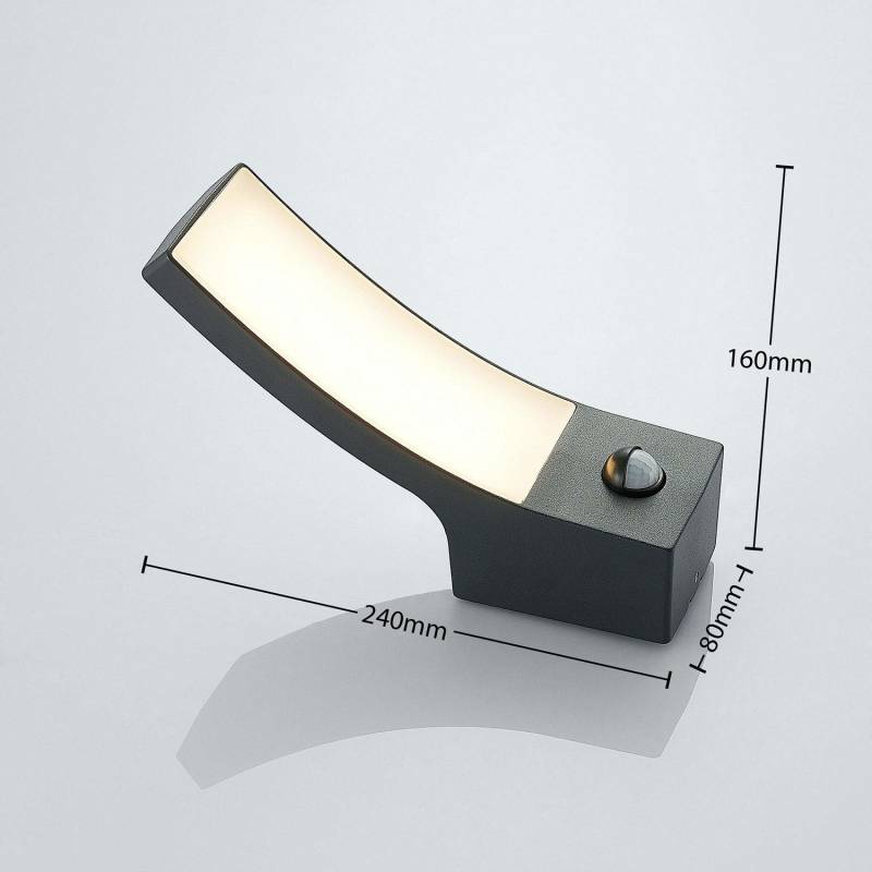 Lindby Led Außen Wandleuchte Ilvita Wandleuchte Außenlampe Lampe Sensor Anthra558 B-Ware von Lindby
