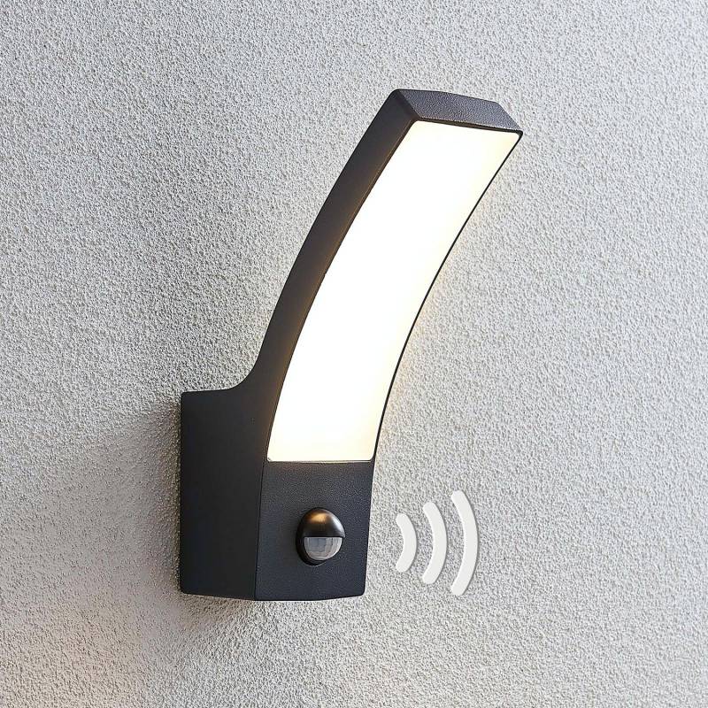 Lindby Led Außen Wandleuchte Ilvita Wandleuchte Außenlampe Lampe Sensor Anthrazit B-Ware von Lindby