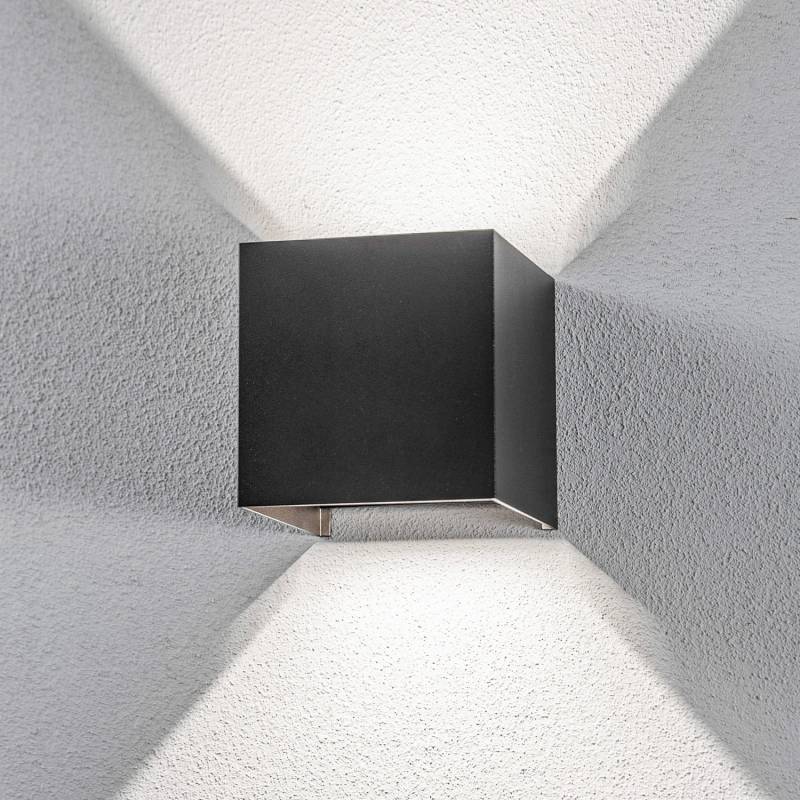 Lindby Led Außenwandleuchte Nivar Eckig Schwarz Metall Wandleuchte Lampe Spot B-Ware von Lindby