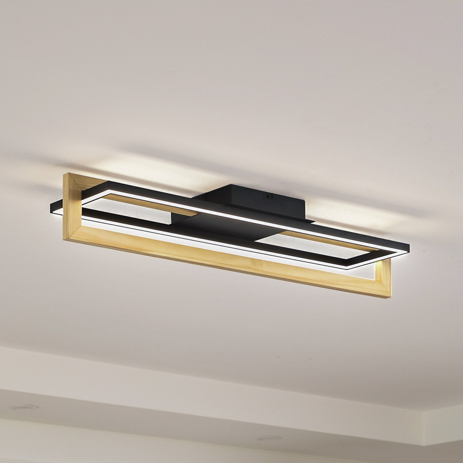Lindby Led Deckenleuchte Holamu Deckenlampe Deckenlicht Leuchte Lampe 80 Cm Holz B-Ware von Lindby