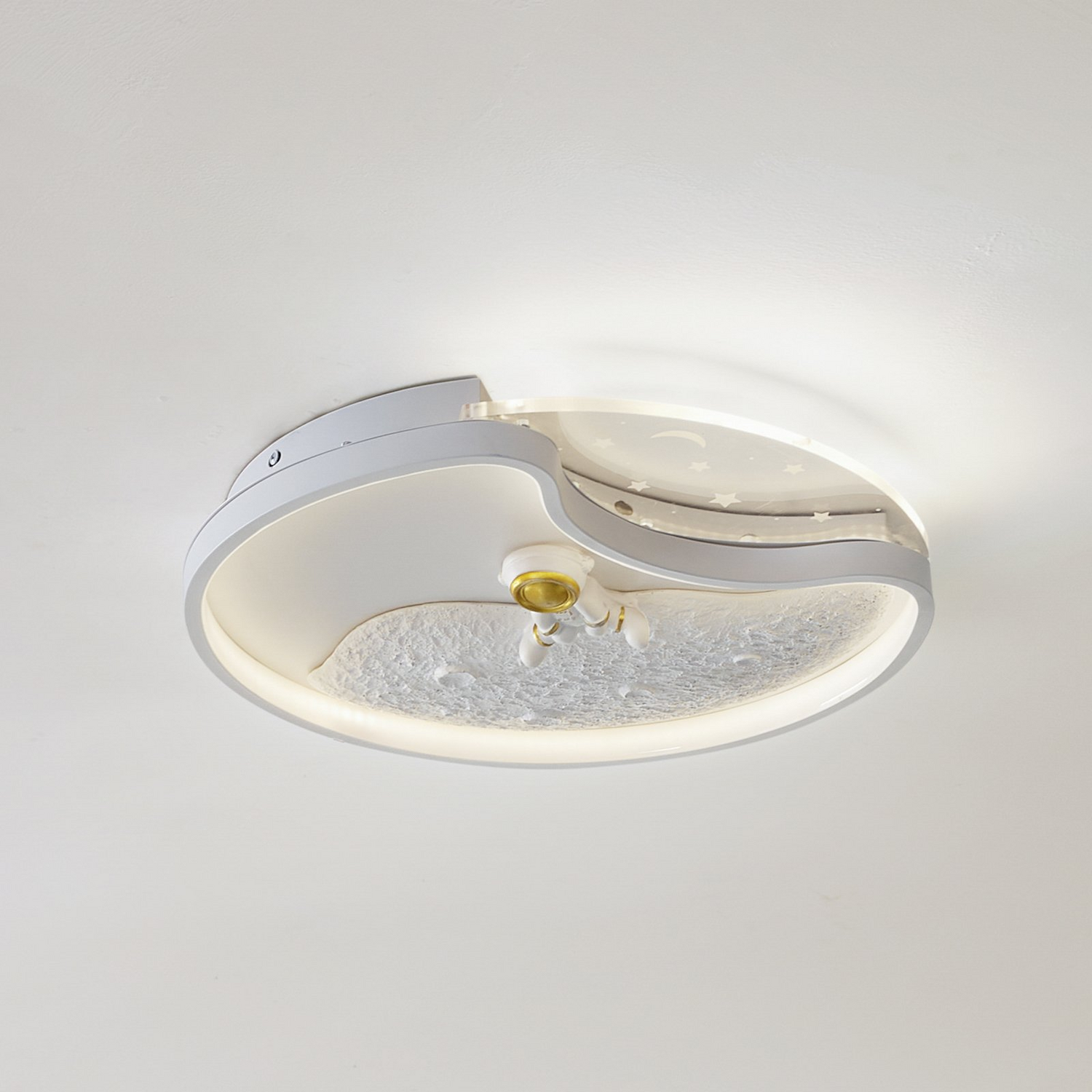 Lindby Led Deckenleuchte Lampe Leuchte Deckenlampe Weiß Kosmo 40 Cm Metall Mond B-Ware von Lindby