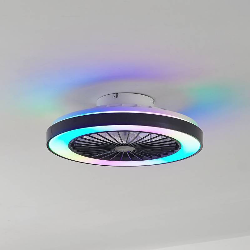 Lindby Led Deckenventilator Teleo Schwarz Dc Leise Tuya Ventilator Deckenlampe B-Ware von Lindby