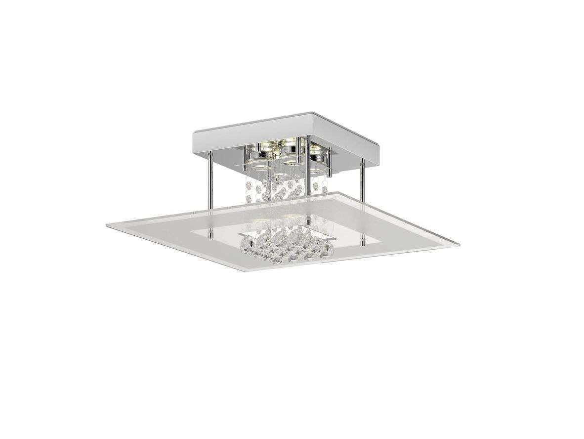 Lindby - Lisandra LED Deckenleuchte IP44 Chrome/Clear Lindby von Lindby