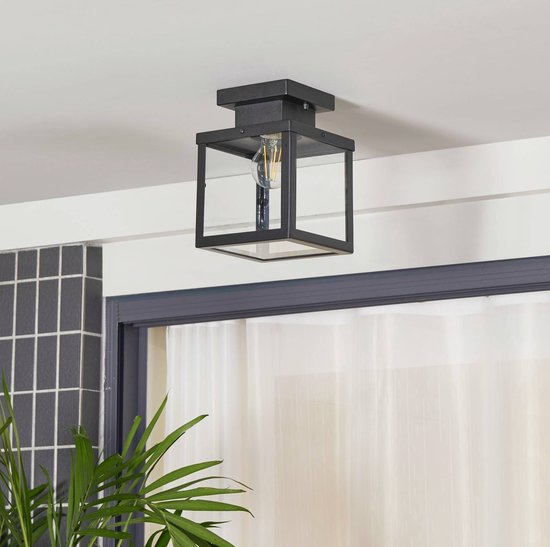 Lindby Mandus Außendeckenleuchte Schwarz Deckenlampe Deckenleuchte Lampe Spot B-Ware von Lindby