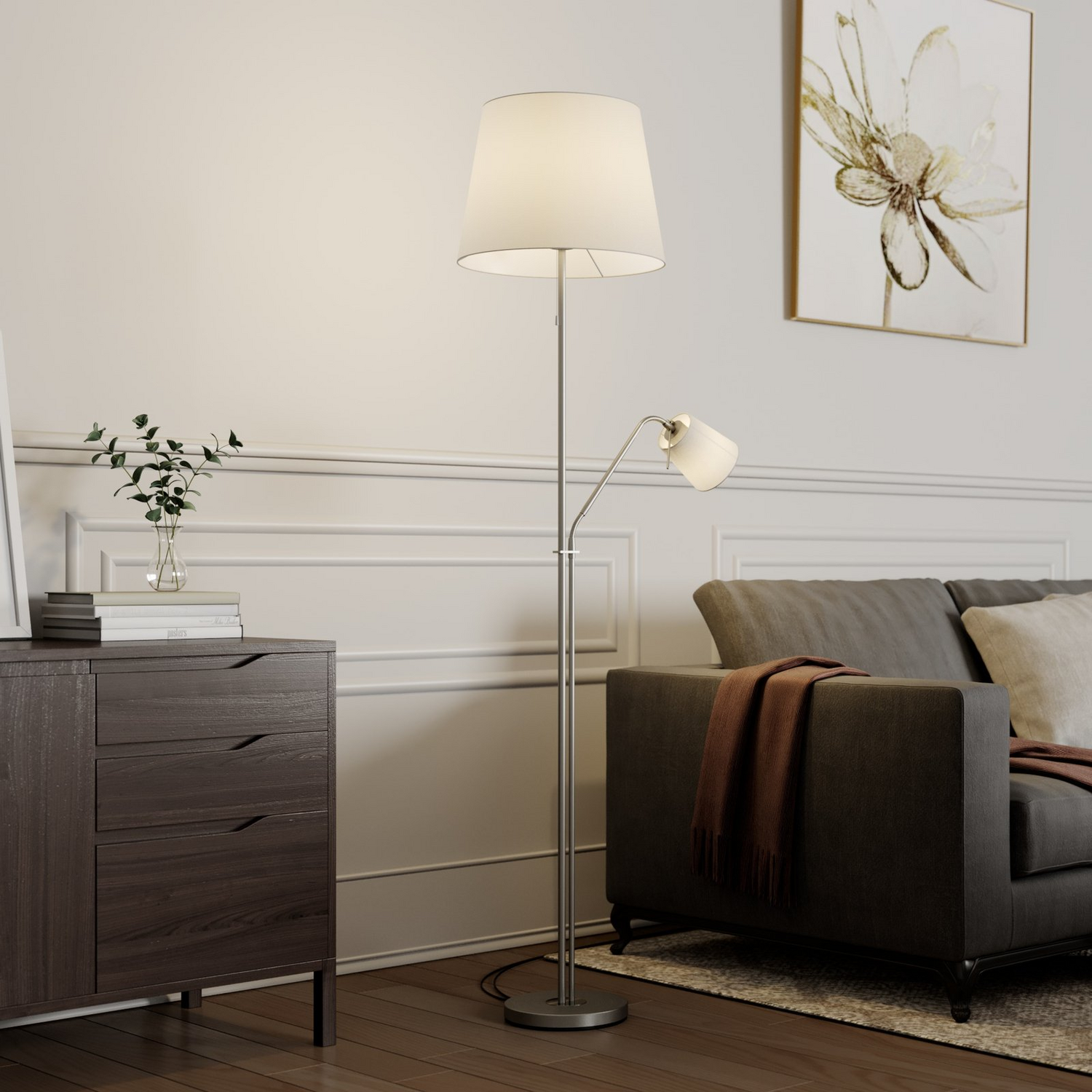 Lindby Nantwin Stehleuchte Stehlampe Standleuchte Standlampe Stoffschirm Weiß317 B-Ware Lindby Nantwin Stehleuchte Stehlampe Standleuchte Standlampe Stoffschirm Weiß317 B-Ware von Lindby