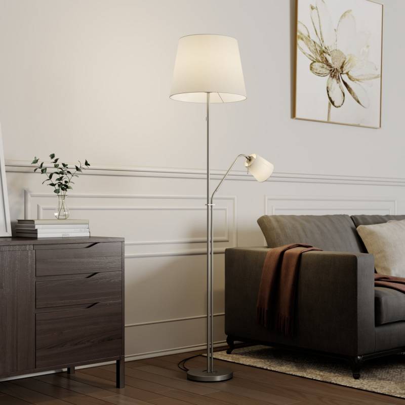 Lindby Nantwin Stehleuchte Stehlampe Standleuchte Standlampe Stoffschirm Weiß317 B-Ware von Lindby