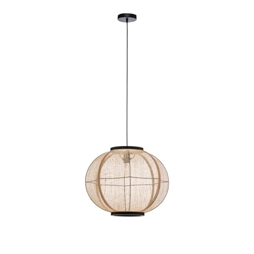 Lindby Pendelleuchte Aurinil (Landhaus, Vintage Rustikal) aus Textil (1 flammig E27) - Deckenlampe Esstischlampe Hängelampe Hängeleuchte Wohnzimmerleuchte von Lindby