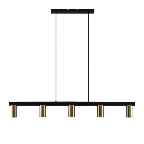 Lindby Pendelleuchte 'Baliko' (Modern) in Schwarz aus Metall u.a. für Wohnzimmer & Esszimmer (5 flammig, GU10) - Deckenlampe, Esstischlampe, Hängelampe, Hängeleuchte, Wohnzimmerlampe von Lindby