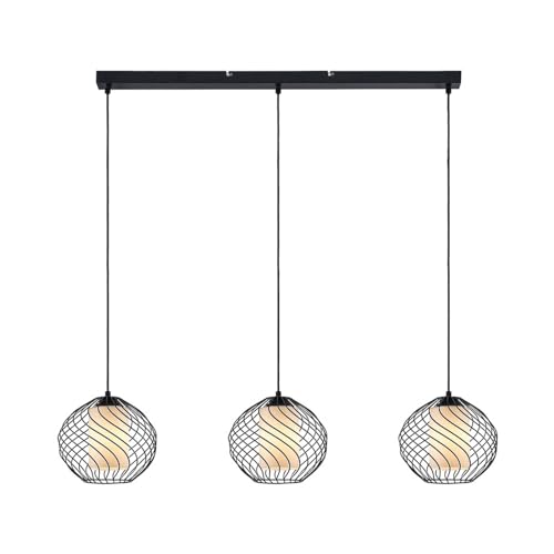 Lindby Pendelleuchte 'Cedrice' (Retro, Vintage, Antik) in Schwarz aus Metall u.a. für Wohnzimmer & Esszimmer (3 flammig, E27) - Deckenlampe, Esstischlampe, Hängelampe, Hängeleuchte, Wohnzimmerlampe von Lindby