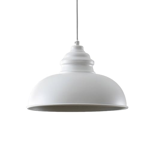 Lindby Pendelleuchte 'Cliona' (Retro, Vintage, Antik) in Weiß aus Metall u.a. für Wohnzimmer & Esszimmer (1 flammig, E27) - Deckenlampe, Esstischlampe, Hängelampe, Hängeleuchte, Wohnzimmerlampe von Lindby