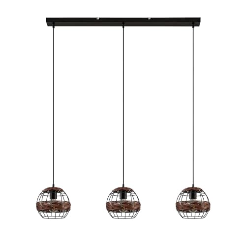 Lindby Pendelleuchte 'Kaska' (Modern) in Schwarz aus Metall u.a. für Wohnzimmer & Esszimmer (3 flammig, E27) - Deckenlampe, Esstischlampe, Hängelampe, Hängeleuchte, Wohnzimmerlampe von Lindby