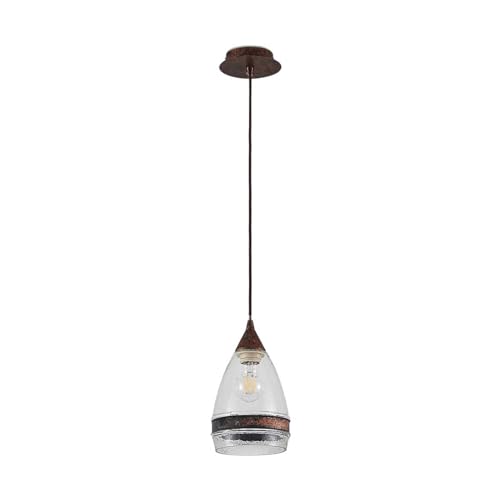 Lindby Pendelleuchte 'Millina' (Retro, Vintage, Antik) in Braun aus Glas u.a. für Küche (1 flammig, E27) - Deckenlampe, Esstischlampe, Hängelampe, Hängeleuchte, Küchenleuchte von Lindby