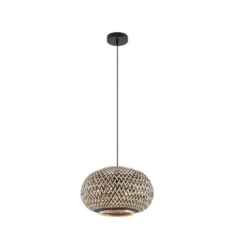 Lindby Pendelleuchte Nerys (Landhaus, Vintage Rustikal) aus Holz (1 flammig E27) - Deckenlampe Esstischlampe Hängelampe Hängeleuchte Wohnzimmerleuchte von Lindby